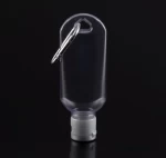 Hot selling ready to ship plastic 50ML hand sanitizer bottle with white cap with hook