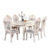 Hot Selling Scandinavian Marble Dinning Table Set Round Dining Table With Rotating Centre