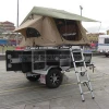 hottest top tent single lady camper trailer with off road suspension , SS kitchen