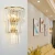 Import house led decoration golden crystal wall lamp indoor from China