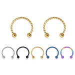 Hypoallergenic jewelry nose clip napkin rings titanium surgical steel nipples clips curved tounge ring piercing jewelry