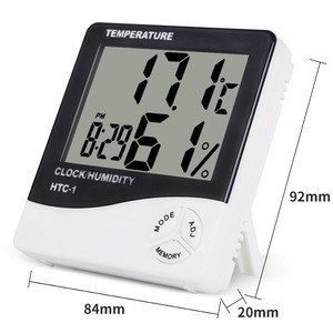 Indoor Digital C/F Thermometer Hygrometer Temperature sensor Humidity Meter Clock Desk Weather Station Clock