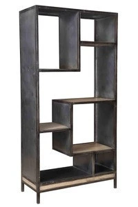 Industrial & vintage Wood metal industrial living room furniture bookcase