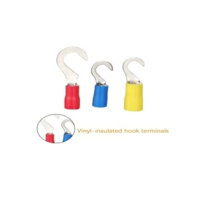 Insulated single crimp hook shape electric battery wire connector terminal nylon material