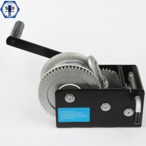 ISO9001 2000kgs powder coated portable mini rope boat anchor manual hand winch for boat trailer