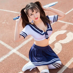 Japan and Korea school girls costumes erotic school girl uniforms 3 -sets lingerie