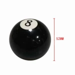 Jiabeir Shift Knob Black 8 Ball Billiard Acrylic Gear Shift Lever Shift Knob with 3 Adapters Compatible with Manual Car