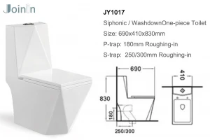 JOININ chaozhou  Bathroom equipment Ceramic square one Piece WC Toilet JY1017