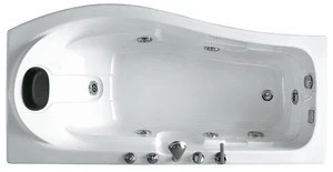 K-614 Wholesale china factory Simple small acrylic bath tub with PU pillow, cheap massage spa, bathtub handrail