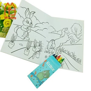 Kids coloring book and crayons/custom printing color filling book