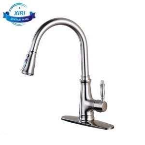 Kitchen faucet pull out pull down nickel brushed kitchen faucet mixer with flexible hose XR5818