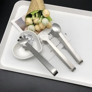 Kitchen gadgets customized promotion gifts cheap mini long food tong BBQ sugar tong stainless steel ice tong