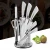 Import Kitchen knives  9pcs 3cr13 Hollow handle kitchen knife set with TPR handle and acylic block from China