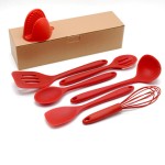kitchenware silicone kitchen utensils 7-piece set,cooking salad spoon set,soup spoon nonstick cookware