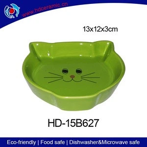 Kitten Shape Ceramic Pet Feeding Plate,Ceramic Pet Bowl,Pet Water Trough
