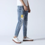 KNP141 Latest Design Manufacturers Wholesale Mens Biker Jeans Ripped Mens Ripped Skinny Jeans Rip Men Jeans