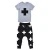 Import korean boys clothing short-sleeved t-shirt with cross-printed haalun trousers Autumn sets from China