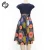 Import Ladies Floral Knee Length Midi Dress Womens Strappy Summer Dresses Custom Fit Kitenge Dress Designs for African Women from China