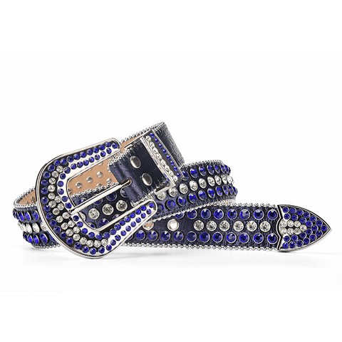 Leather belt luxury women designer factory supply wholesales customized women rhinestone belts