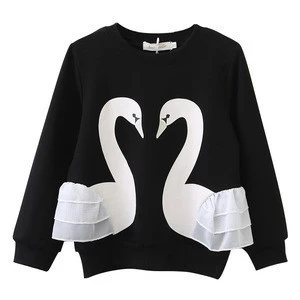 Leisure Sports Swan Print Polar Fleece Sweater