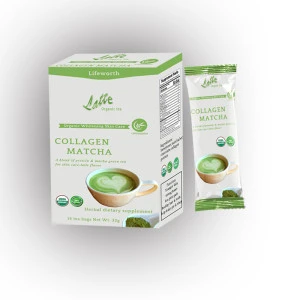 Lifeworth latte hydrolyzed collagen matcha green tea powder