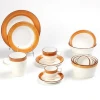 Light Brown With White Optional Wholesale European Style porcelain Ceramic Dinner Dish&amp;Plates Set Tableware