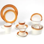 Light Brown With White Optional Wholesale European Style porcelain Ceramic Dinner Dish&Plates Set Tableware