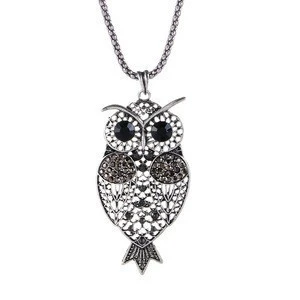 long sweater owl necklace alloy necklace fashion accessories