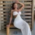 Import Low-cut Solid Color Sexy Mid Waist Halter Neck Split Long Dresses Women Dress Summer Backless Dress from China