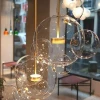 LukLoy Bubble Lamp Globe Glass Hanging Lamps Dining Room Bubble Pendant Light Kitchen Hotel Glass Ball Suspension Lighting