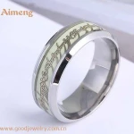 Luminous fluorescent Titanium customized stainless steel rings