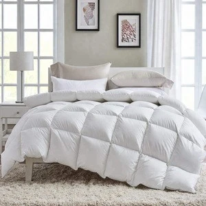 Luxurious Goose  duck Down Comforter Queen Size Duvet Insert Solid White  750+ Fill Power 100% Cotton