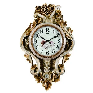 Luxury decorative hot art wall clock with pendulum H199
