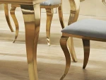 Luxury Glass Marble Top Dinning Table Stainless Steel Metal Base