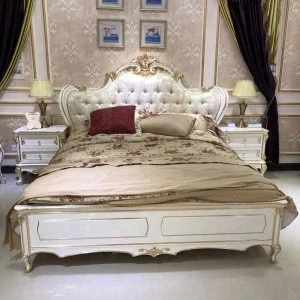 Luxury new modern European style romantic white queen size bedroom set for home