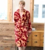 Luxury pajamas men plain dyed flannel adults bathrobe