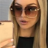 Luxury Square Sunglasses Women Men Retro Brand Designer Metal Frame Oversized Sun Glasses Female Gradient Shades Oculos