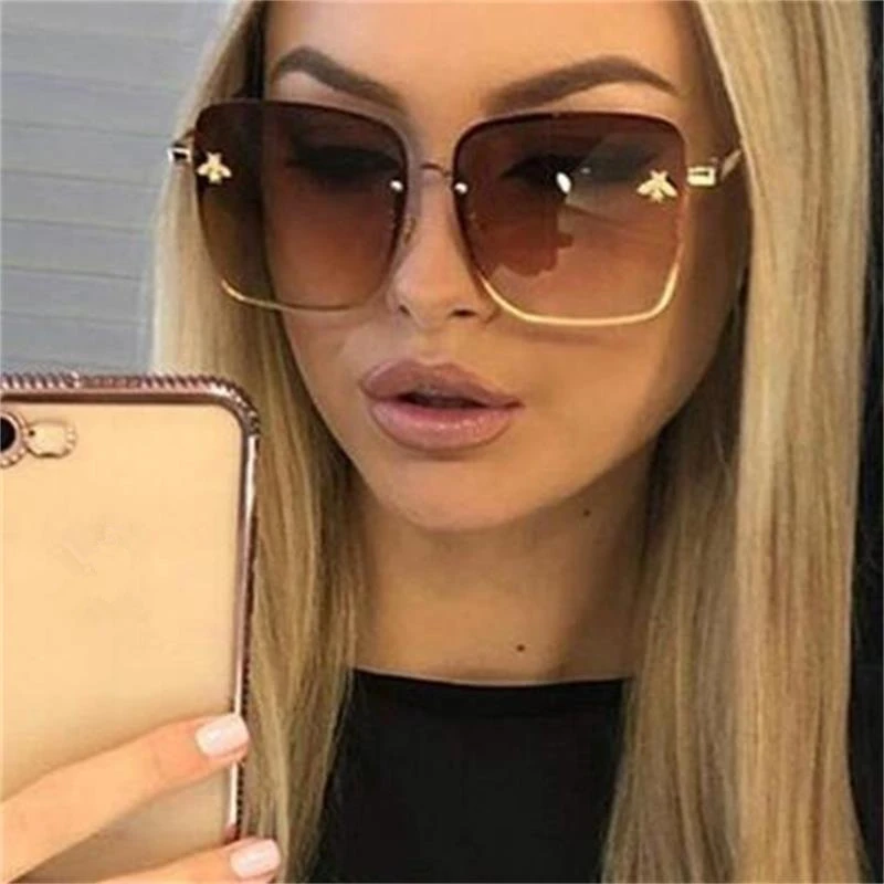 Luxury Square Sunglasses Women Men Retro Brand Designer Metal Frame Oversized Sun Glasses Female Gradient Shades Oculos