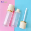 LZ Pack 100PCS Custom Logo Cream Top Frosted Round Lipgloss Container 4ML Luxury Lipgloss Tube With Private Label