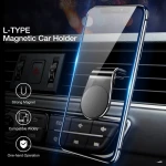 Magnetic Car Phone Holder Air Vent Mount Stand L-Shape Magnet GPS Mobile Phone Holder
