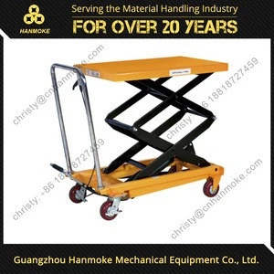 manual scissor lift trolley, adjustable work platform portable