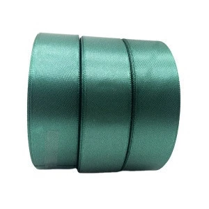Manufacturer wholesale ribbon satin , 2cm drak green single face satin gift ribbon