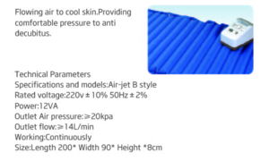Medical device anti decubitus inflatable massager mattress