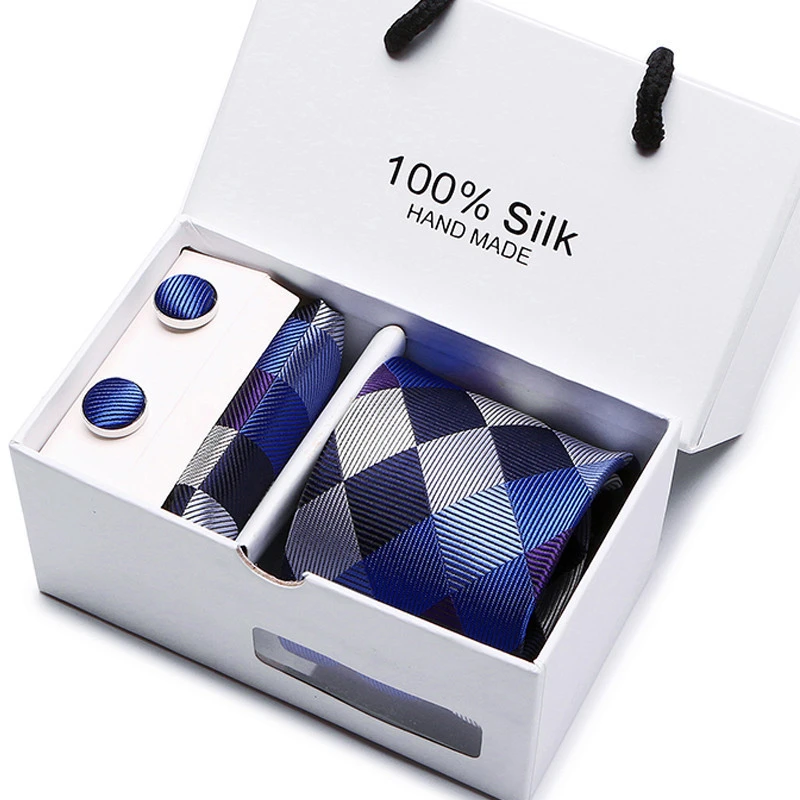 Men  Wedding Tie  Silk Tie handkerchief Set Jacquard Woven Fashion Designer Neck Ties For Men Party