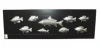 Metal and wood Wall decor with shadow effect, Fish nautical design with black background
