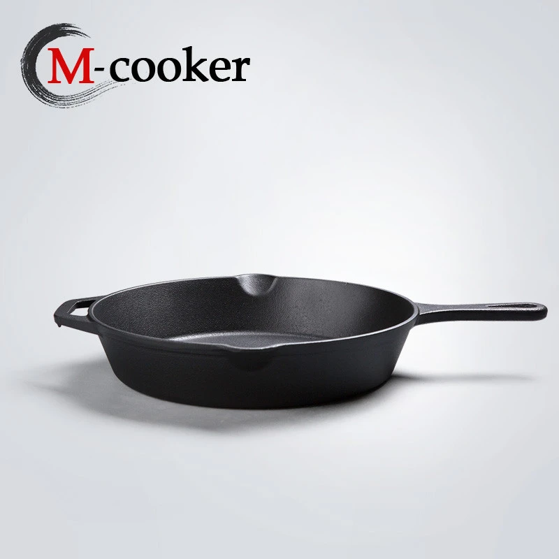 Metal Cast iron pre-seasoned skillet dish cookware frying pan/fryer pans