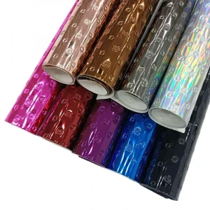 Mirror Solid Color Pattern Embossed PU Synthetic Leather Fabric Materials for Making Shoe/Bag/Sofa/DIY Accessories/Garment