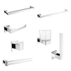 Modern design adhesive bathroom accessories wholesale square bathroom sets for hotel