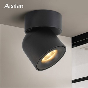 Modern kitchen hallway corridor antiglare Ceiling spot led Black COB surface ceiling light adjustable cob led spotlights
