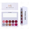 Ms Makeup Smooth 10 Colors White High Pigment Private Label Glitter Liquid Custom Easy Remover Eyeshadow Eye Shadow Palette